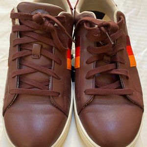 PAUL & SHARK - Trainers Lawn Leather Sneakers - Dark Burgundy Mono Lux